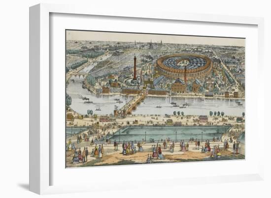 Vue générale de Paris et de l'expostion universelle de 1867, prise des hauteurs du Trocadéro-null-Framed Giclee Print