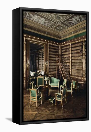 Vue intérieure : bibliothèque de l'Empereur-null-Framed Premier Image Canvas