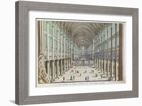 Vue interieure de l'eglise cathedrale Notre-Dame de Paris-null-Framed Giclee Print