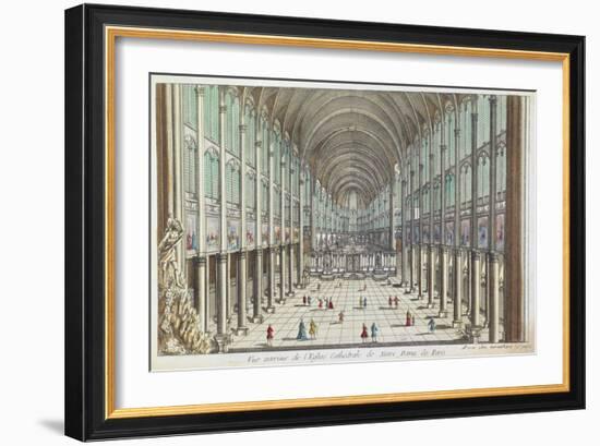 Vue interieure de l'eglise cathedrale Notre-Dame de Paris-null-Framed Giclee Print