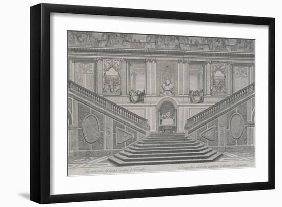 Vue intérieure du grand escalier de Versailles, opposé à l'entrée-Charles Le Brun-Framed Giclee Print