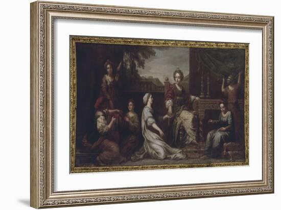 Vue intérieure grands appartements : Pénélope faisant de la tapisserie (1671-1680)-Michel Corneille-Framed Giclee Print