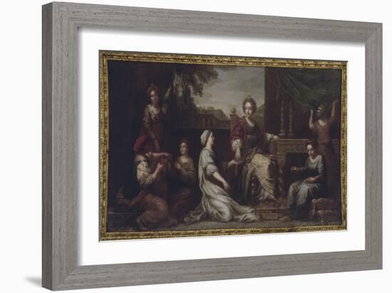 Vue intérieure grands appartements : Pénélope faisant de la tapisserie (1671-1680)-Michel Corneille-Framed Giclee Print