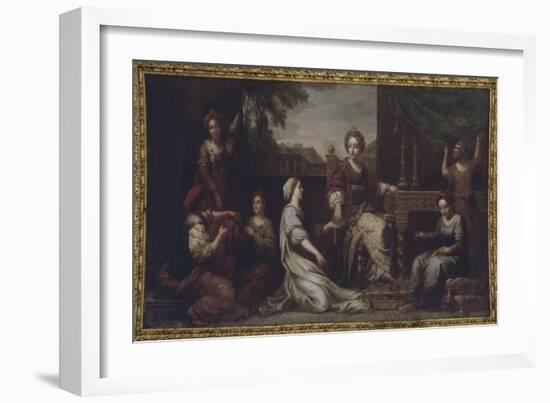 Vue intérieure grands appartements : Pénélope faisant de la tapisserie (1671-1680)-Michel Corneille-Framed Giclee Print