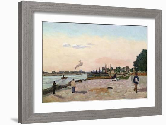 Vue of Bercy, Paris (Oil on Canvas)-Jean Baptiste Armand Guillaumin-Framed Giclee Print