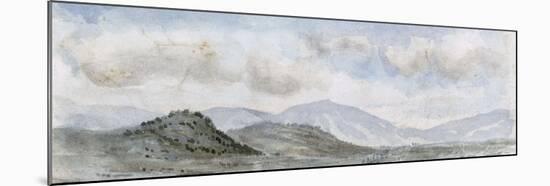 Vue panoramique d'une plaine avec des montagnes dans le lointain ; entre Brive et Souillac-Eugene Delacroix-Mounted Giclee Print