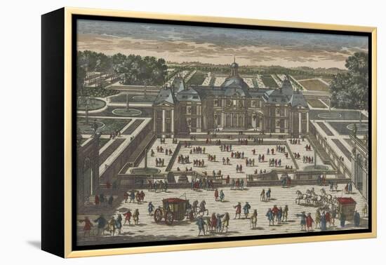 Vue perspective du château de Vaux le Vicomte du costé de l'entrée-null-Framed Premier Image Canvas