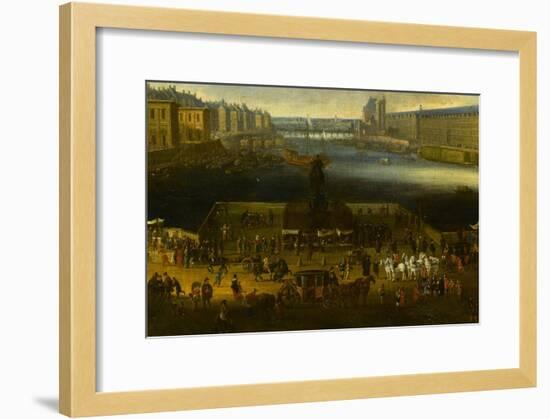 Vue perspective No.2 de la Seine de Paris sur le palais du Louvre, depuis le Pont Neuf vers 1666-null-Framed Giclee Print