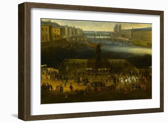 Vue perspective No.2 de la Seine de Paris sur le palais du Louvre, depuis le Pont Neuf vers 1666-null-Framed Giclee Print