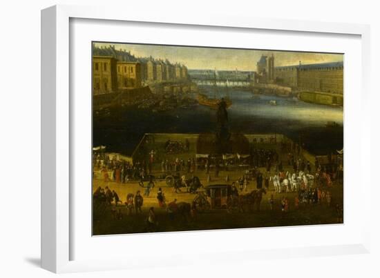 Vue perspective No.2 de la Seine de Paris sur le palais du Louvre, depuis le Pont Neuf vers 1666-null-Framed Giclee Print