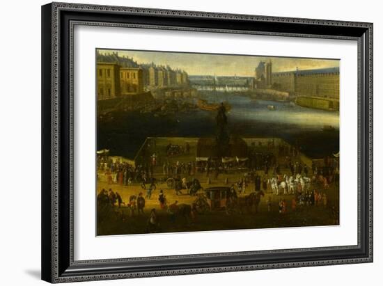 Vue perspective No.2 de la Seine de Paris sur le palais du Louvre, depuis le Pont Neuf vers 1666-null-Framed Giclee Print