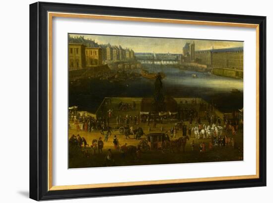 Vue perspective No.2 de la Seine de Paris sur le palais du Louvre, depuis le Pont Neuf vers 1666-null-Framed Giclee Print