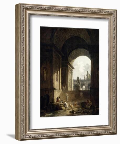 Vue pittoresque du Capitole-Hubert Robert-Framed Giclee Print