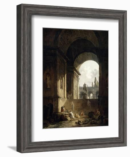 Vue pittoresque du Capitole-Hubert Robert-Framed Giclee Print