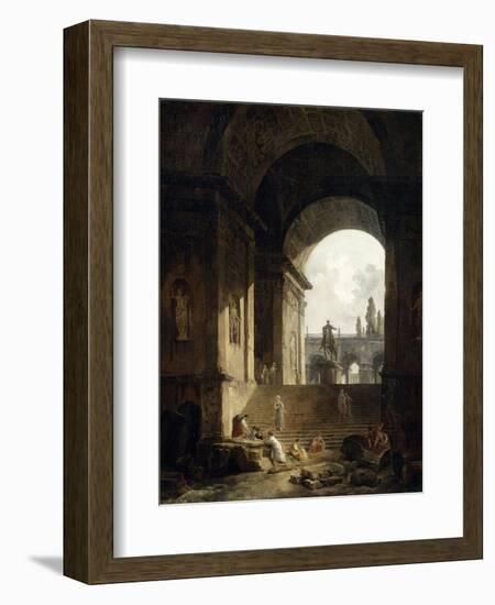 Vue pittoresque du Capitole-Hubert Robert-Framed Giclee Print