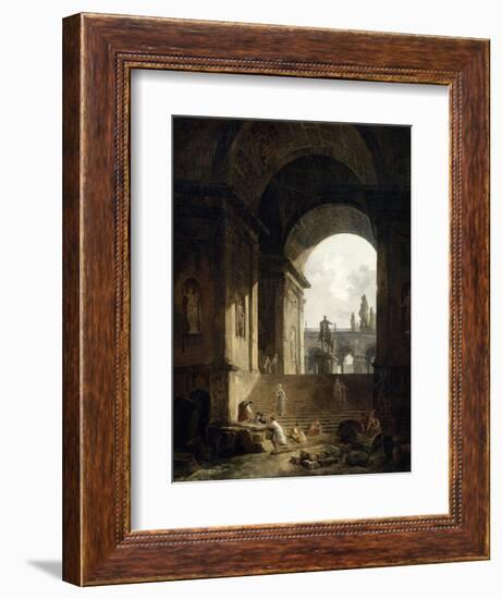 Vue pittoresque du Capitole-Hubert Robert-Framed Giclee Print