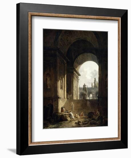 Vue pittoresque du Capitole-Hubert Robert-Framed Giclee Print