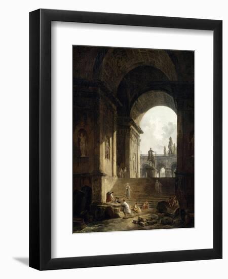 Vue pittoresque du Capitole-Hubert Robert-Framed Giclee Print