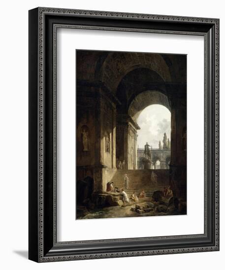 Vue pittoresque du Capitole-Hubert Robert-Framed Giclee Print