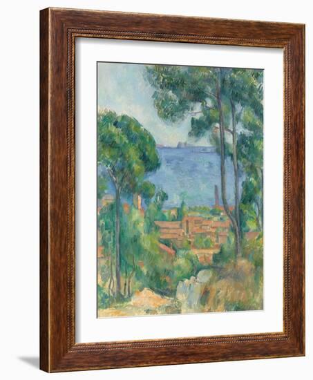 Vue Sur L'estaque Et Le Château D'if, C.1883-85 (Oil on Canvas)-Paul Cezanne-Framed Giclee Print