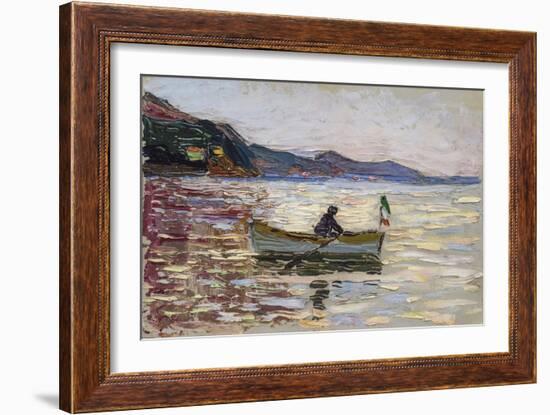 Vue Sur Rapallo Avec Bateau Sur La Mer  (Rapallo Boat on the Sea) Peinture De Vassily Kandinsky (O-Franz Marc-Framed Giclee Print