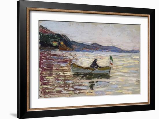 Vue Sur Rapallo Avec Bateau Sur La Mer  (Rapallo Boat on the Sea) Peinture De Vassily Kandinsky (O-Franz Marc-Framed Giclee Print