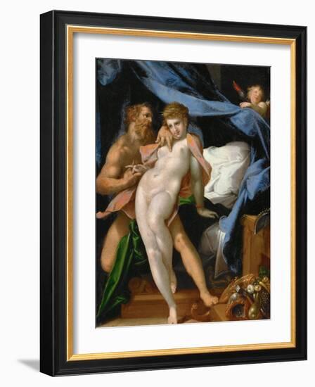 Vulcan and Maia, Ca 1585-Bartholomeus Spranger-Framed Giclee Print