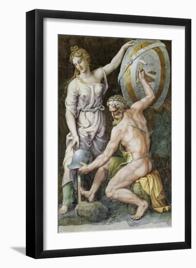 Vulcan Forging Armour For Achilles-Giulio Romano-Framed Giclee Print