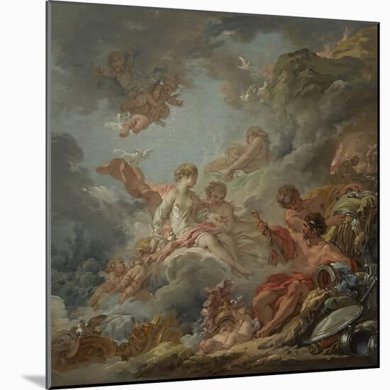 Vulcan Presenting Arms to Venus for Aeneas, 1756 (Oil on Canvas)-Francois Boucher-Mounted Giclee Print