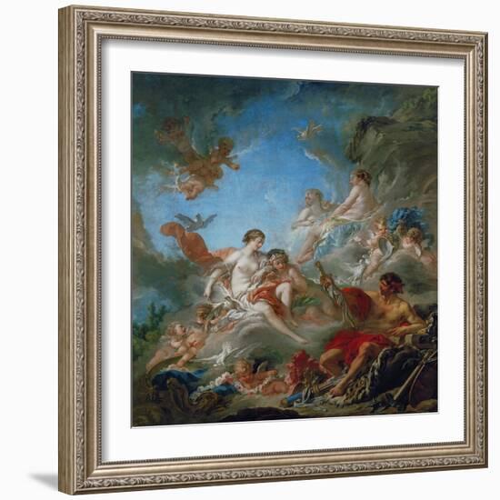 Vulcan Presenting Venus with Arms for Aeneas-Francois Boucher-Framed Giclee Print