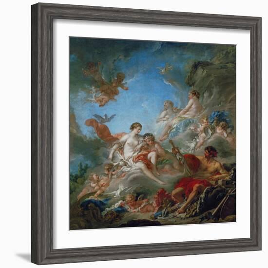 Vulcan Presenting Venus with Arms for Aeneas-Francois Boucher-Framed Giclee Print