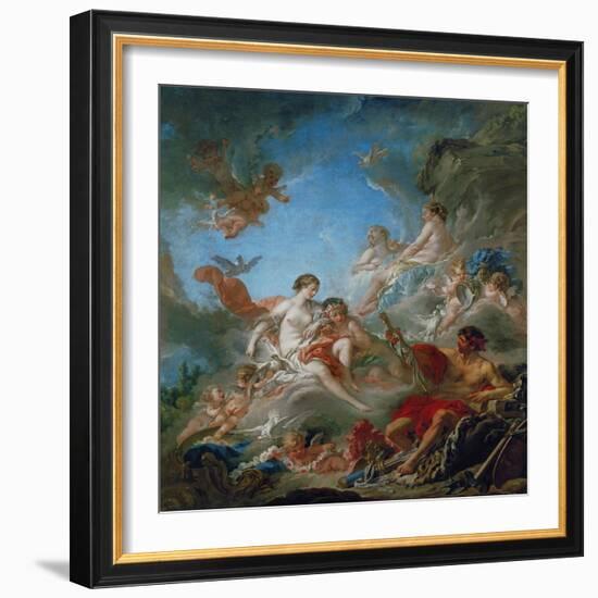 Vulcan Presenting Venus with Arms for Aeneas-Francois Boucher-Framed Giclee Print