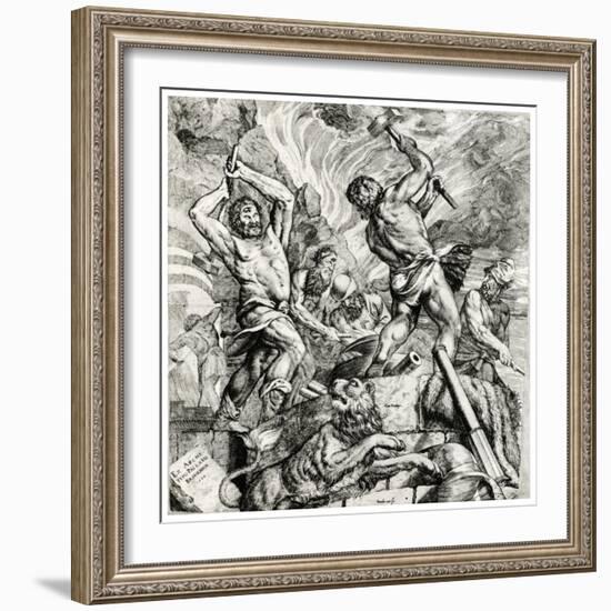 Vulcan's Forge, 16th Century-Cornelis Cort-Framed Giclee Print