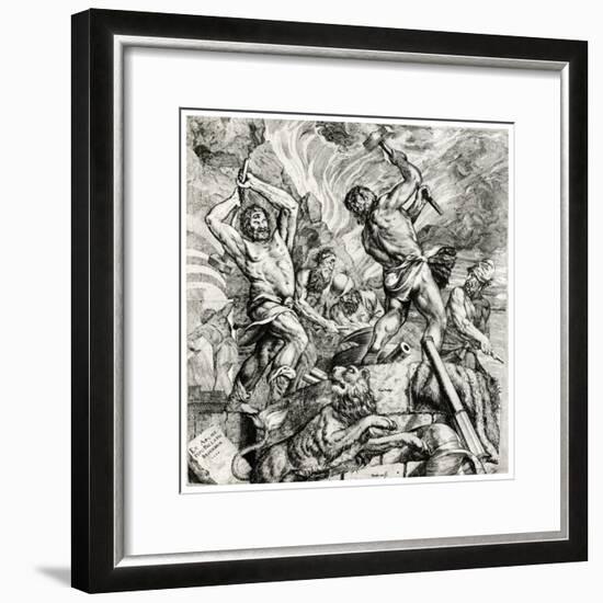 Vulcan's Forge, 16th Century-Cornelis Cort-Framed Giclee Print