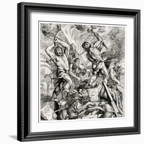 Vulcan's Forge, 16th Century-Cornelis Cort-Framed Giclee Print