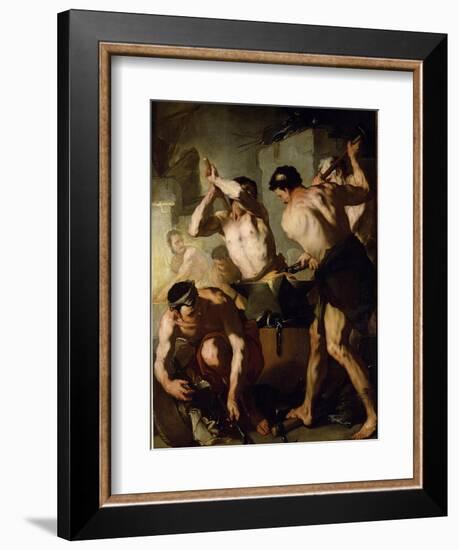 Vulcan's Forge, circa 1660-Luca Giordano-Framed Giclee Print