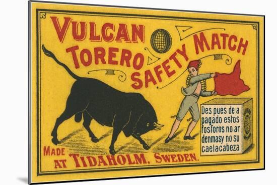 Vulcan Safety Matchbox, Torero and Bull-null-Mounted Art Print