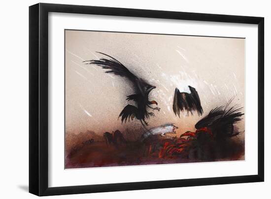 Vulture, nextinctions, folder, 12 (ink and acrylic on paper)-Ralph Steadman-Framed Giclee Print