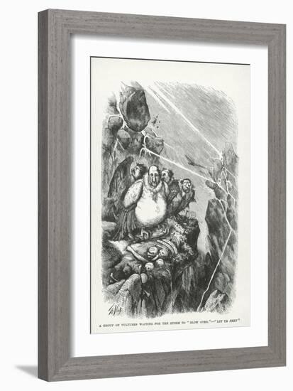 Vultures Waiting For the Storm to Blow Over- Let Us Prey, Harpers Weekly, 1871-Thomas Nast-Framed Giclee Print