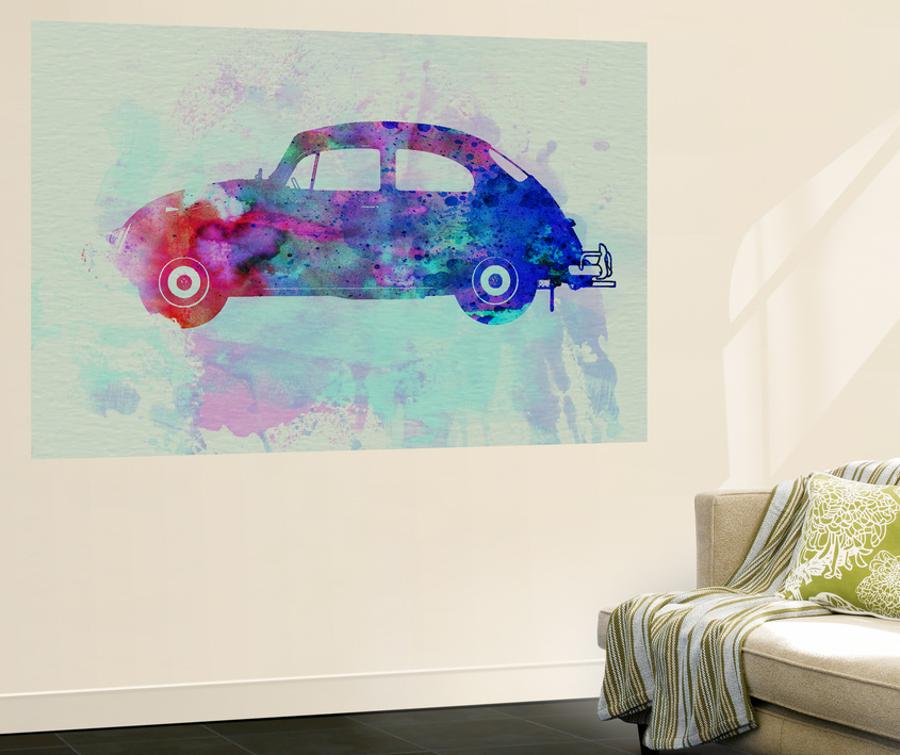 Vw Beetle Watercolor 1 Wall Mural By Naxart Art Com