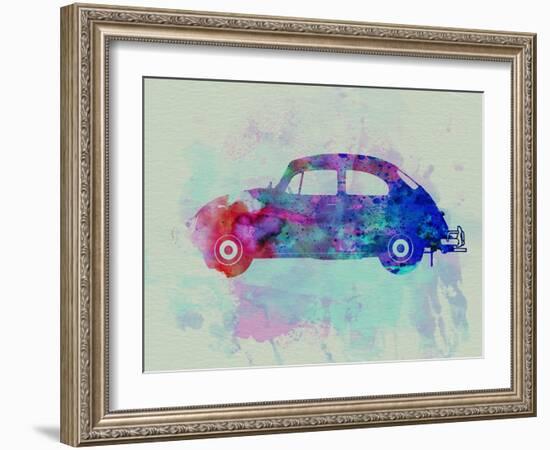 VW Beetle Watercolor 1-NaxArt-Framed Art Print