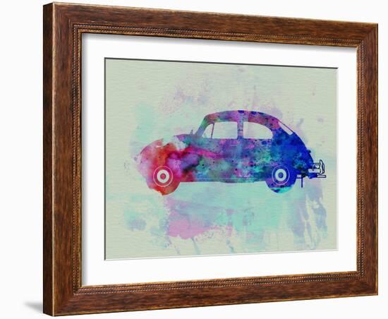 VW Beetle Watercolor 1-NaxArt-Framed Art Print