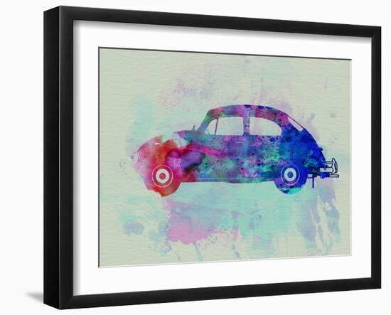 VW Beetle Watercolor 1-NaxArt-Framed Art Print