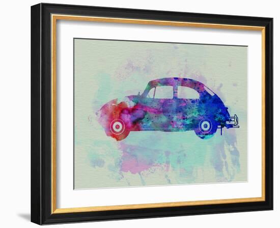 VW Beetle Watercolor 1-NaxArt-Framed Art Print