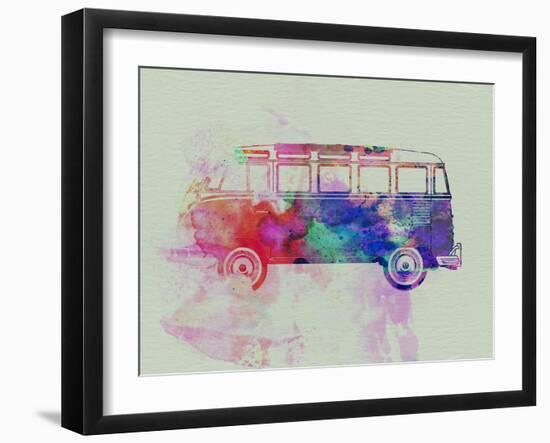 VW Bus Watercolor-NaxArt-Framed Premium Giclee Print