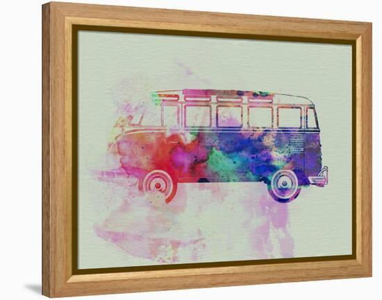 VW Bus Watercolor-NaxArt-Framed Stretched Canvas