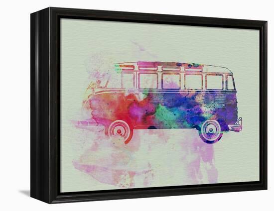 VW Bus Watercolor-NaxArt-Framed Stretched Canvas