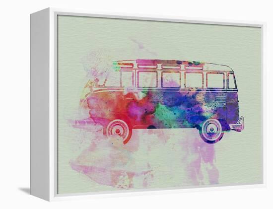 VW Bus Watercolor-NaxArt-Framed Stretched Canvas