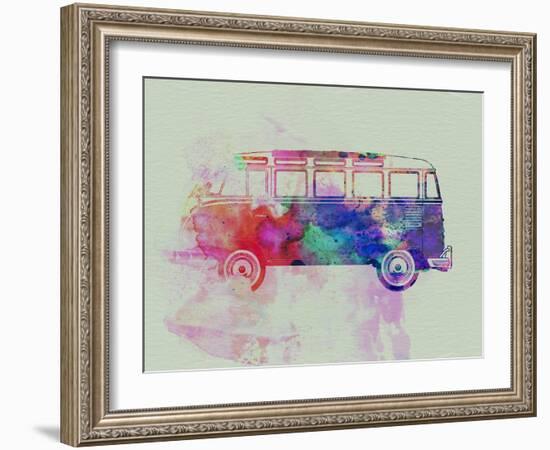 VW Bus Watercolor-NaxArt-Framed Art Print