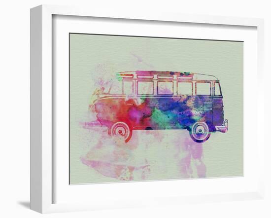 VW Bus Watercolor-NaxArt-Framed Art Print